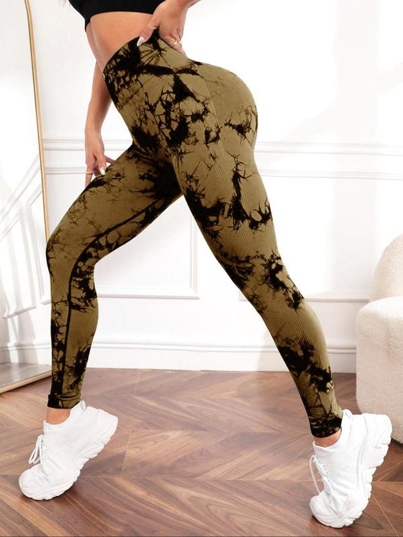Women'S Tie Dye High Waist Scrunch Sports Leggings