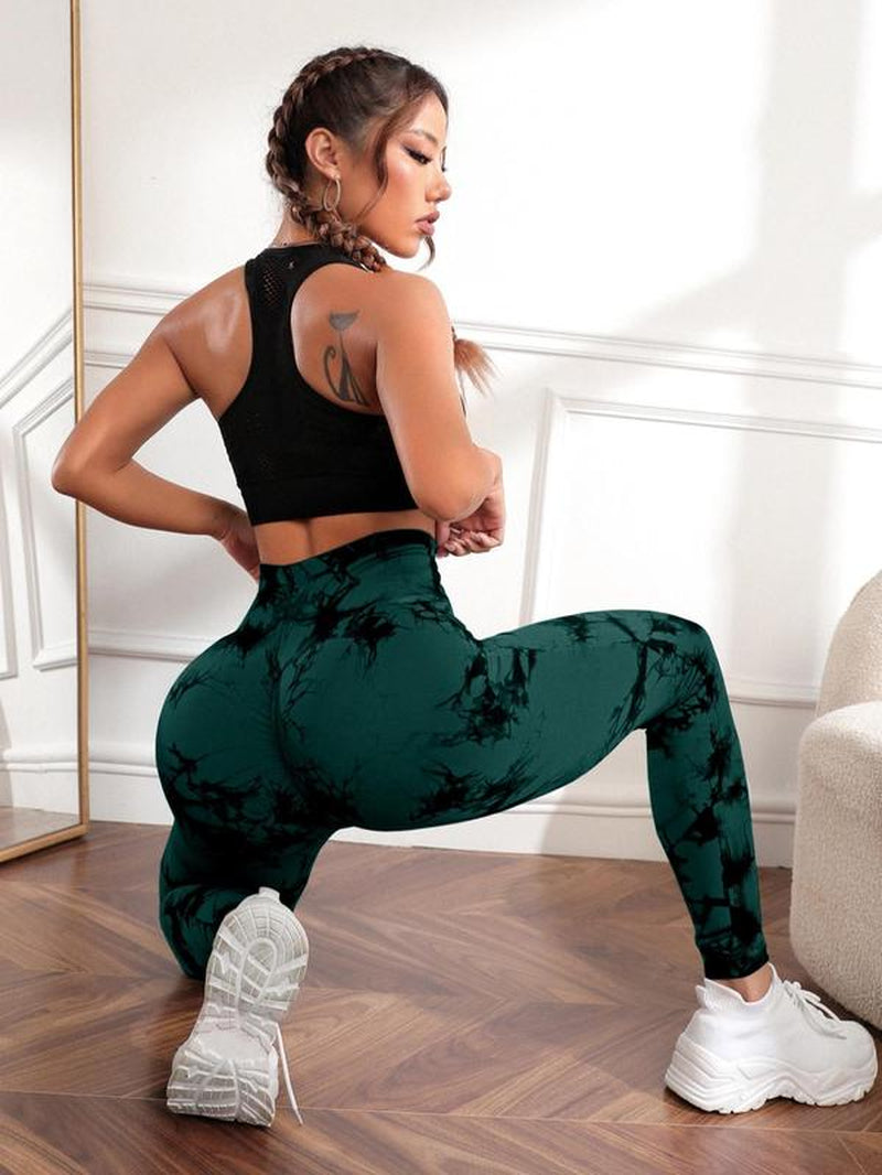 Women'S Tie Dye High Waist Scrunch Sports Leggings