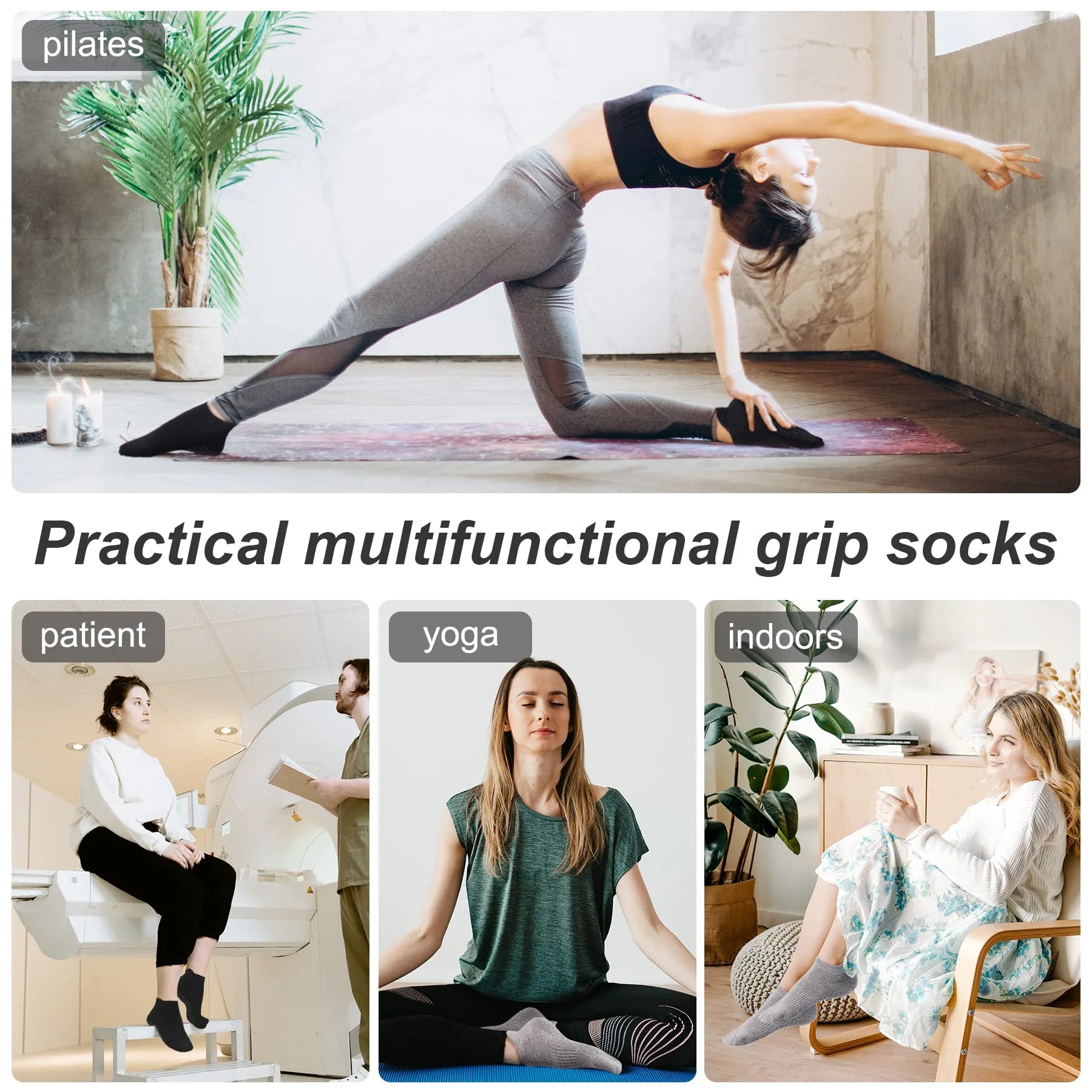 Women'S Non Slip Socks 3 pairs
